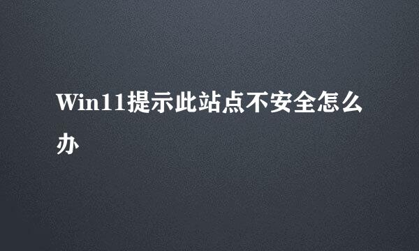 Win11提示此站点不安全怎么办
