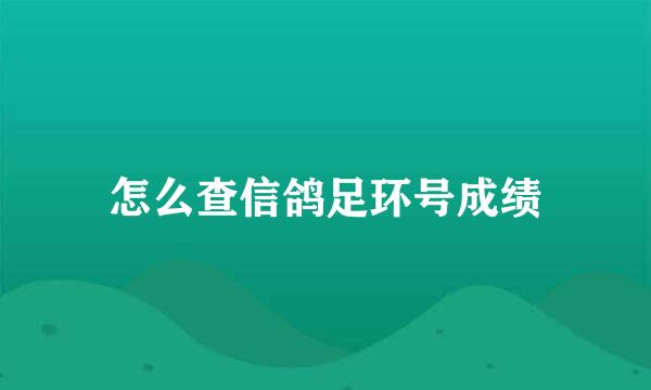 怎么查信鸽足环号成绩