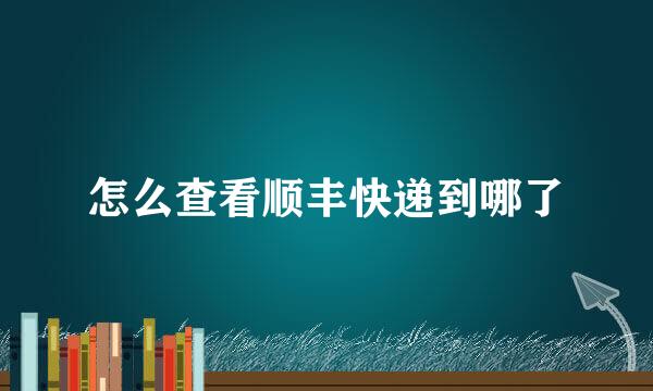 怎么查看顺丰快递到哪了
