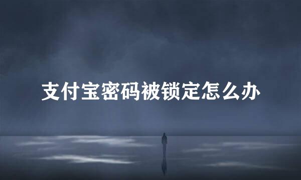 支付宝密码被锁定怎么办
