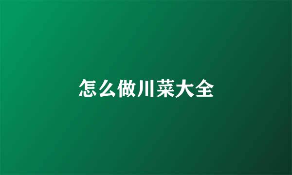 怎么做川菜大全