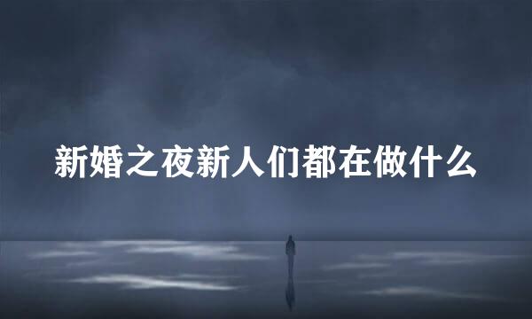 新婚之夜新人们都在做什么