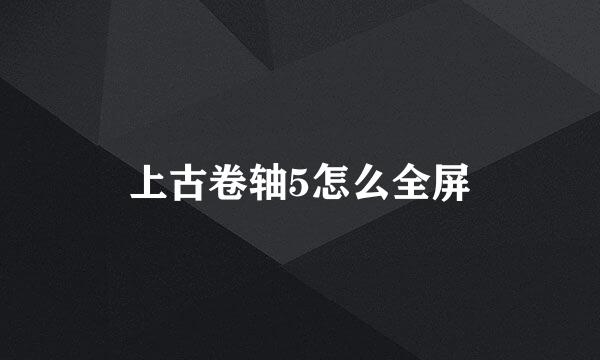 上古卷轴5怎么全屏