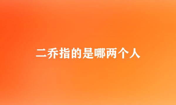 二乔指的是哪两个人