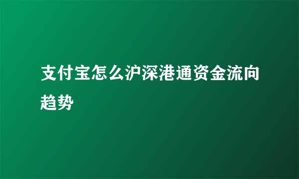 支付宝怎么沪深港通资金流向趋势