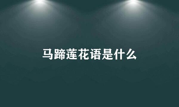 马蹄莲花语是什么