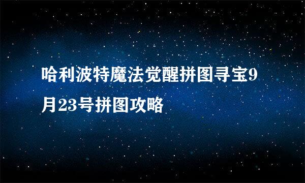哈利波特魔法觉醒拼图寻宝9月23号拼图攻略