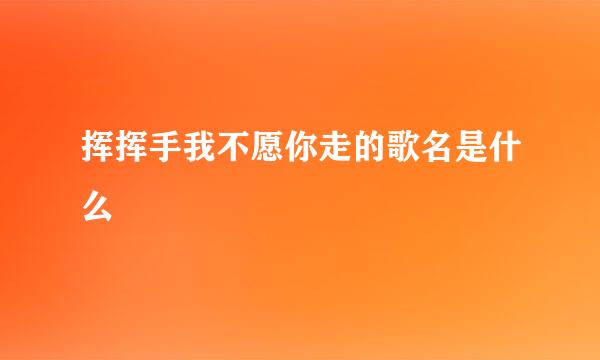 挥挥手我不愿你走的歌名是什么