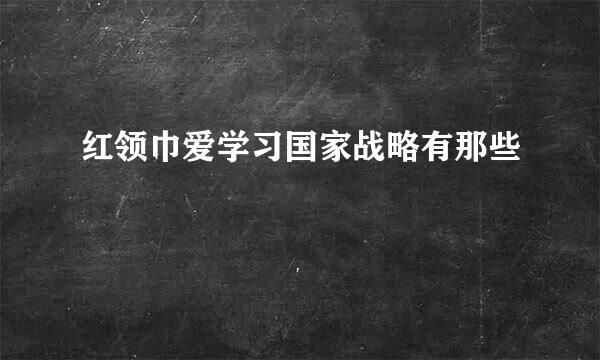 红领巾爱学习国家战略有那些