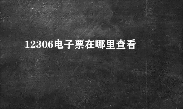 12306电子票在哪里查看