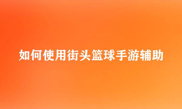 如何使用街头篮球手游辅助