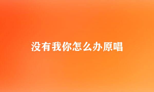 没有我你怎么办原唱