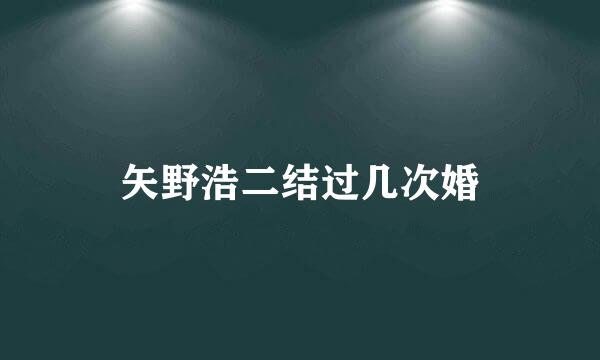 矢野浩二结过几次婚