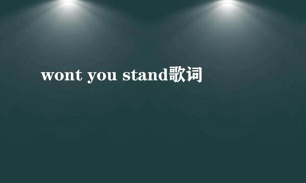 wont you stand歌词