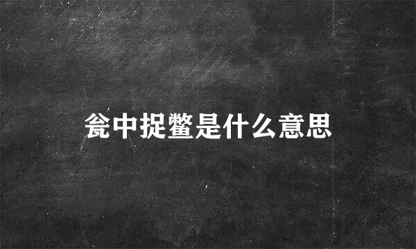 瓮中捉鳖是什么意思