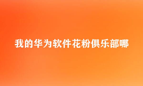 我的华为软件花粉俱乐部哪