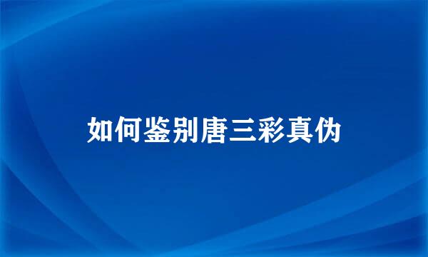 如何鉴别唐三彩真伪