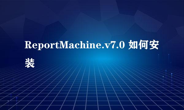 ReportMachine.v7.0 如何安装