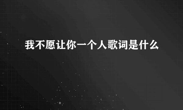 我不愿让你一个人歌词是什么