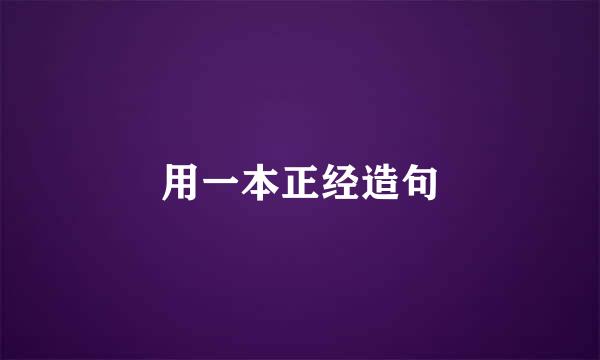 用一本正经造句