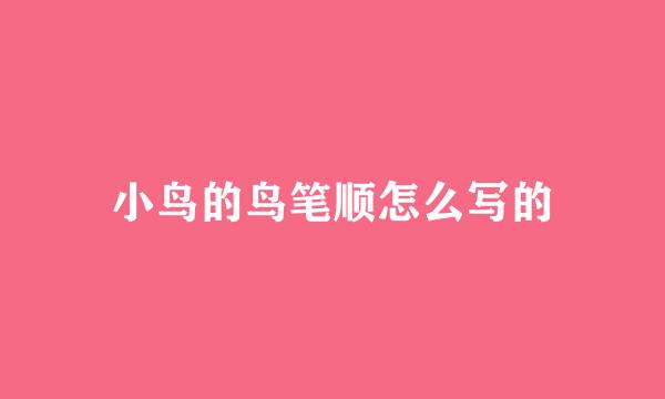 小鸟的鸟笔顺怎么写的