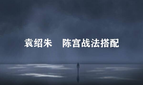 袁绍朱儁陈宫战法搭配