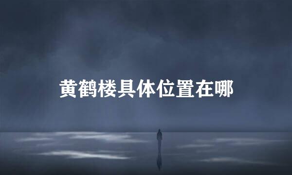黄鹤楼具体位置在哪