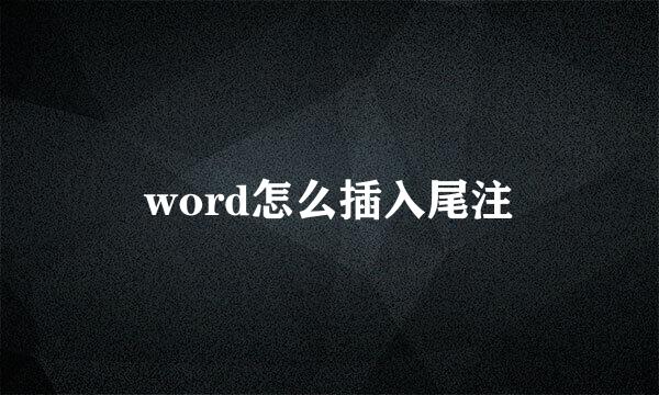 word怎么插入尾注