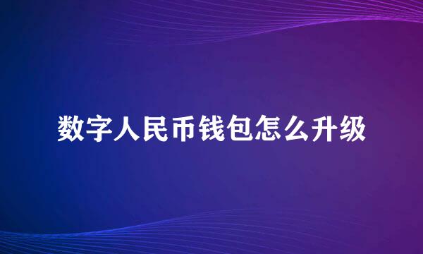 数字人民币钱包怎么升级