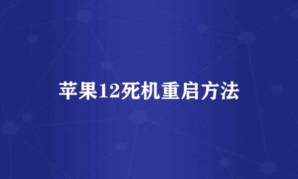 苹果12死机重启方法