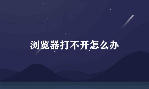 浏览器打不开怎么办