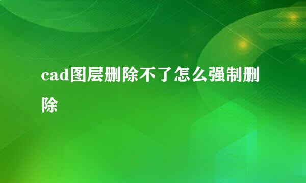 cad图层删除不了怎么强制删除