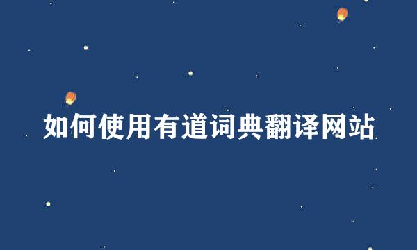如何使用有道词典翻译网站