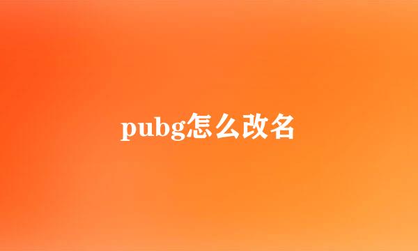 pubg怎么改名