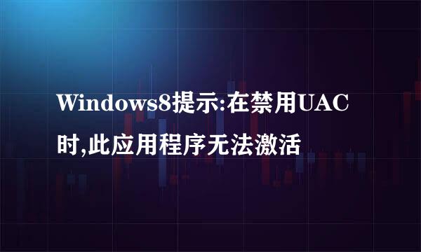 Windows8提示:在禁用UAC时,此应用程序无法激活