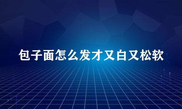 包子面怎么发才又白又松软