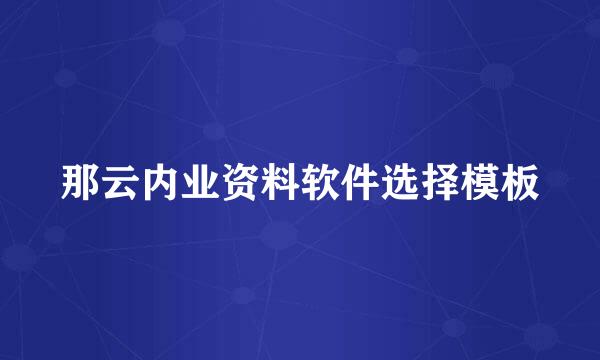 那云内业资料软件选择模板