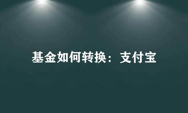 基金如何转换：支付宝