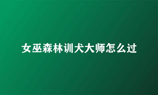 女巫森林训犬大师怎么过