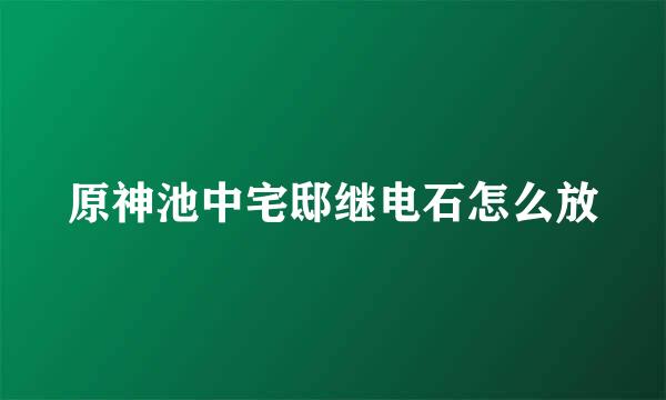 原神池中宅邸继电石怎么放