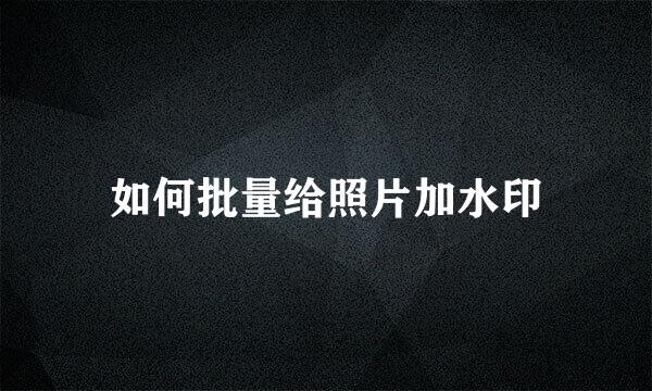 如何批量给照片加水印