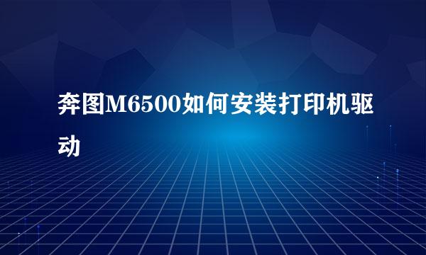 奔图M6500如何安装打印机驱动