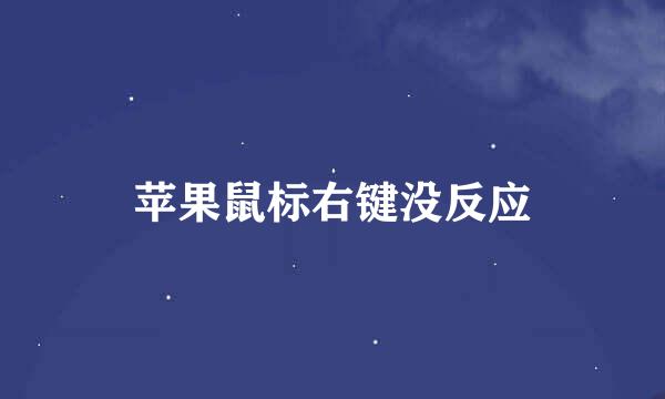 苹果鼠标右键没反应