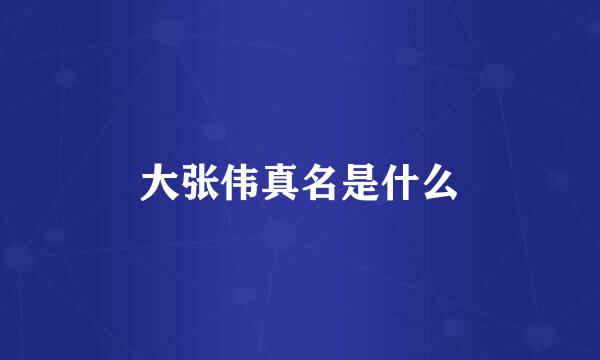 大张伟真名是什么