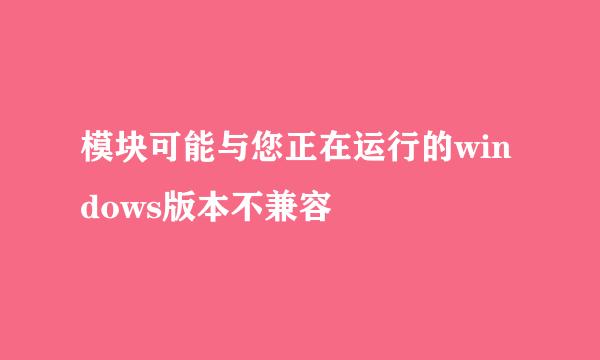 模块可能与您正在运行的windows版本不兼容