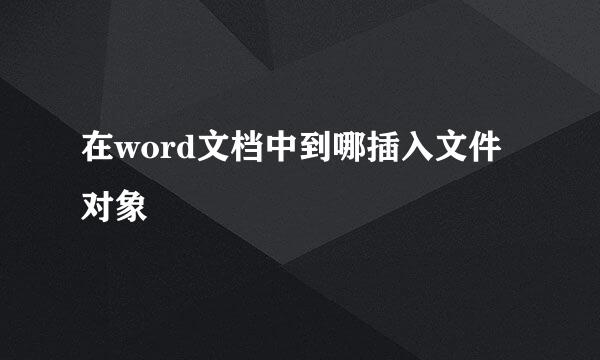 在word文档中到哪插入文件对象