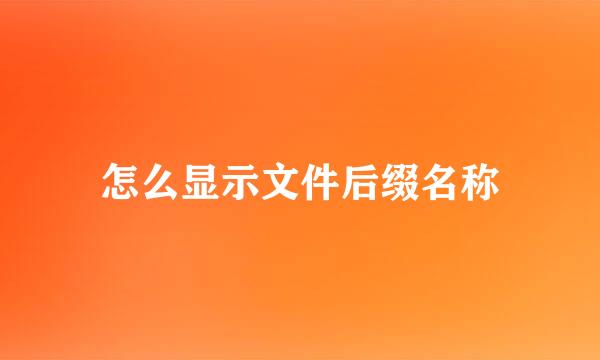 怎么显示文件后缀名称