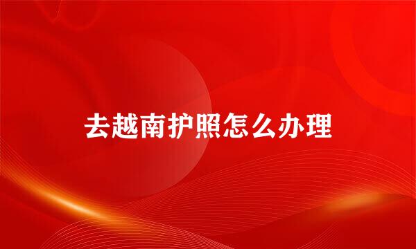 去越南护照怎么办理
