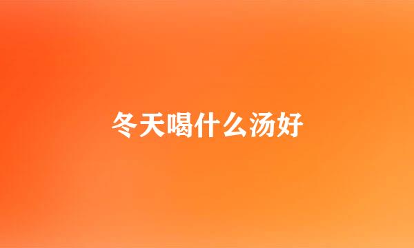 冬天喝什么汤好