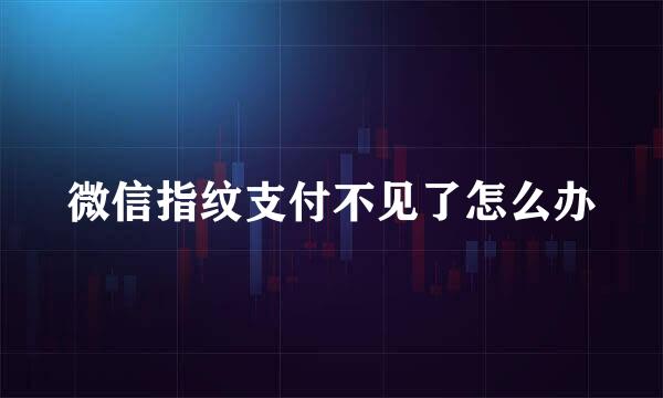 微信指纹支付不见了怎么办